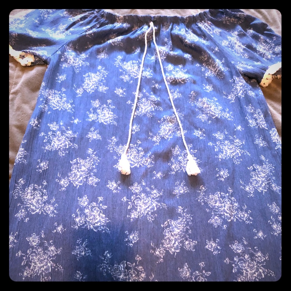 Blue and white dress and/or swimsuit cover-up